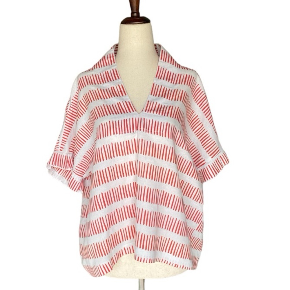 BROOKE WRIGHT Cotton Linen Ruffle‎ Kimono Top OS